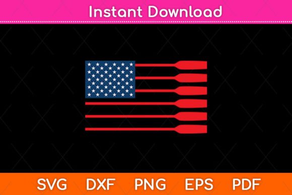 American Flag Rowing Graphics for Crafts
