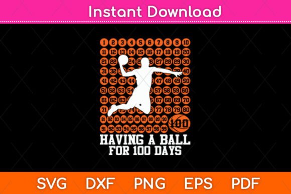 Basketball 100 Day Graphics for Crafts