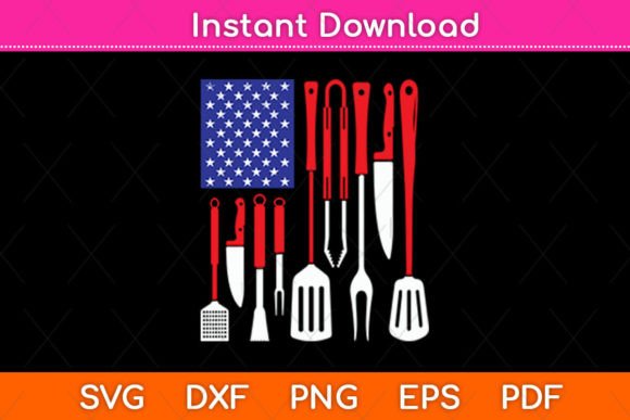 Cool American USA Flag Funny BBQ Graphics for Crafts