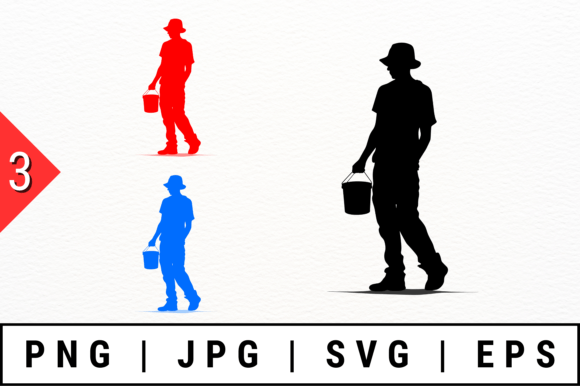 Farmer Silhouettes Vector: Crafts & Graphics