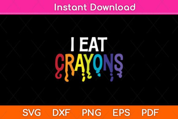 I Eat Crayons Funny Kids Coloring Graphics & Crafts