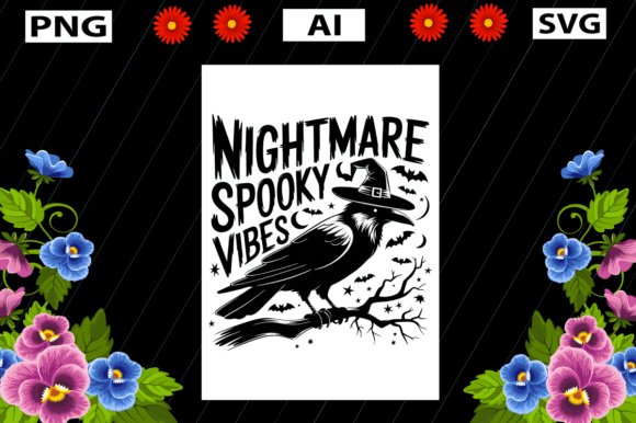 Nightmare Spooky Vibes: Graphics for Crafts