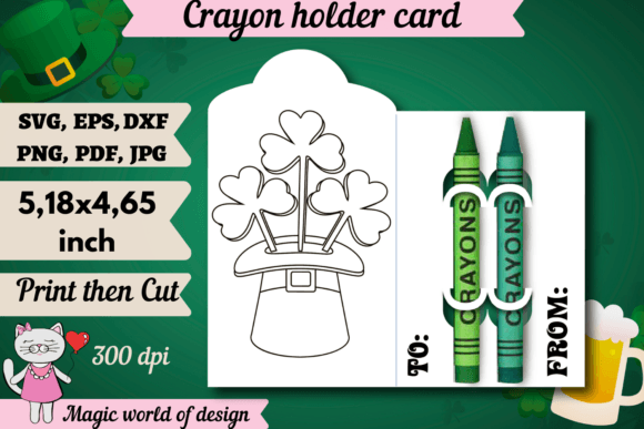 St Patrick's Day Coloring Cards Graphics & Crafts