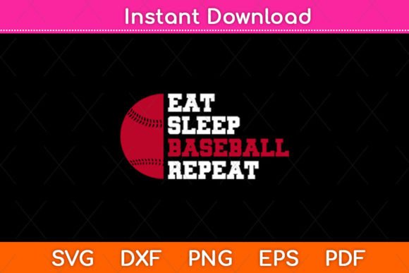 Vintage Baseball Player Eat Sleep Graphics & Crafts